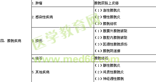 2013年泌尿外科學(xué)專業(yè)實踐能力考試大綱