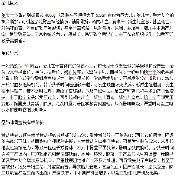 建議不自然分娩的三種情況