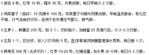 有沒有針對老年性肺氣腫的飲食療法？