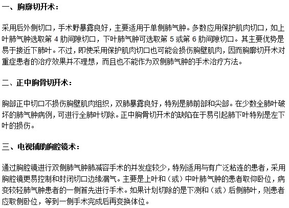 肺氣腫患者可以通過手術(shù)治療方法痊愈