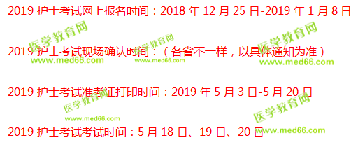 2019年護(hù)士資格證考試報(bào)名時(shí)間12月25日?qǐng)?bào)名