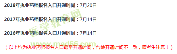 執(zhí)業(yè)藥師考試報名入口何時開通？