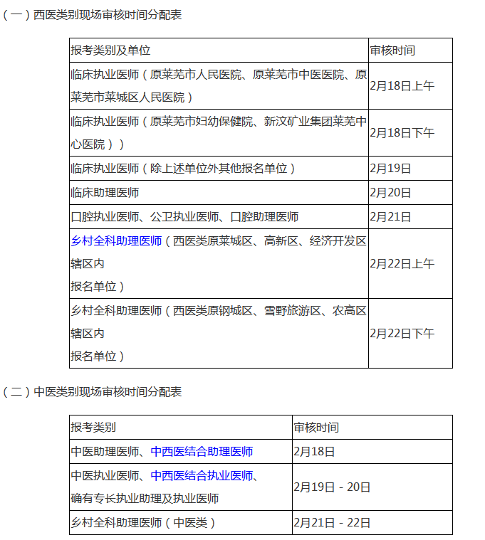 萊蕪醫(yī)師資格現(xiàn)場報名時間