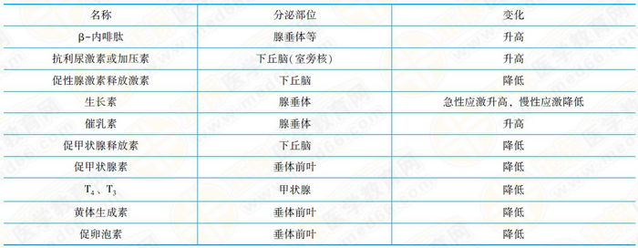 應(yīng)激時(shí)內(nèi)分泌變化 