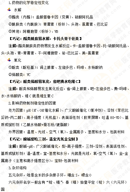 專業(yè)師資講義：執(zhí)業(yè)藥師備考難題——藥物化學(xué)，15分鐘重點(diǎn)回顧！