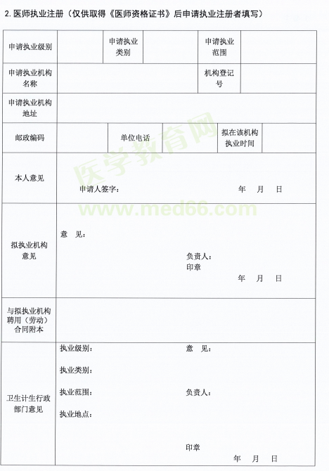 陜西省延安市2018年醫(yī)師資格考試證書(shū)注冊(cè)要求及注冊(cè)表填寫說(shuō)明