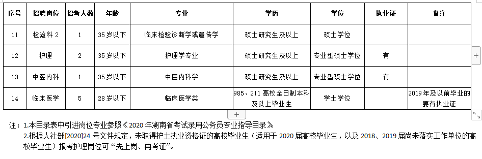 2020年12月湖南省邵東市人民醫(yī)院招聘醫(yī)護(hù)人員崗位計(jì)劃表1