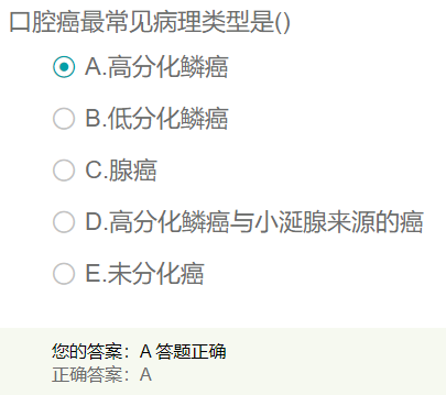 口腔癌最常見病理類型是？