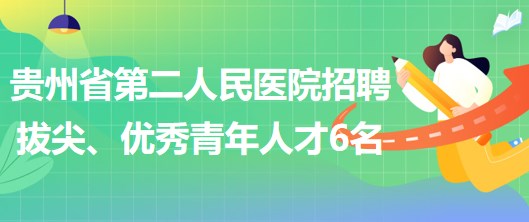 貴州省第二人民醫(yī)院招聘拔尖人才1名、優(yōu)秀青年人才5名