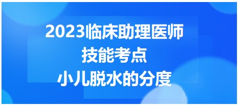 2023臨床助理醫(yī)師技能考點-小兒脫水分度