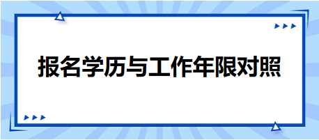 報(bào)名學(xué)歷與工作年限對(duì)照