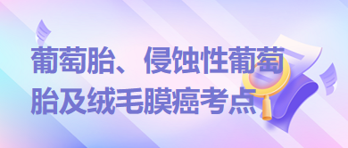 葡萄胎、侵蝕性葡萄胎及絨毛膜癌考點(diǎn)